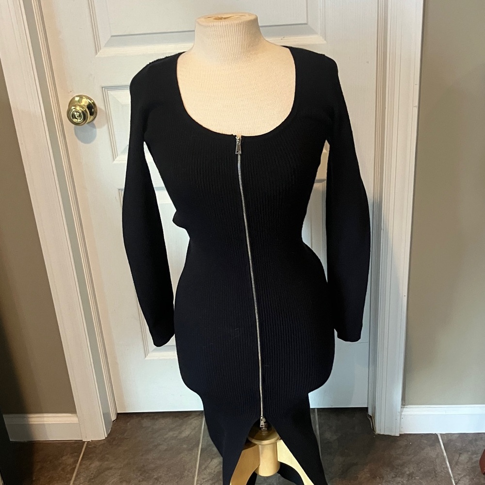 Justify Black Long Sleeve Zipper Dress